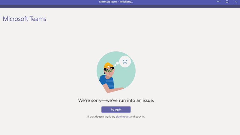 Lỗi kh&ocirc;ng kết nối được Microsoft Teams